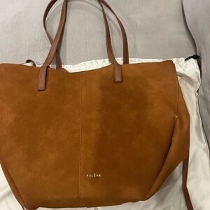 Brown Suede Tote Bag